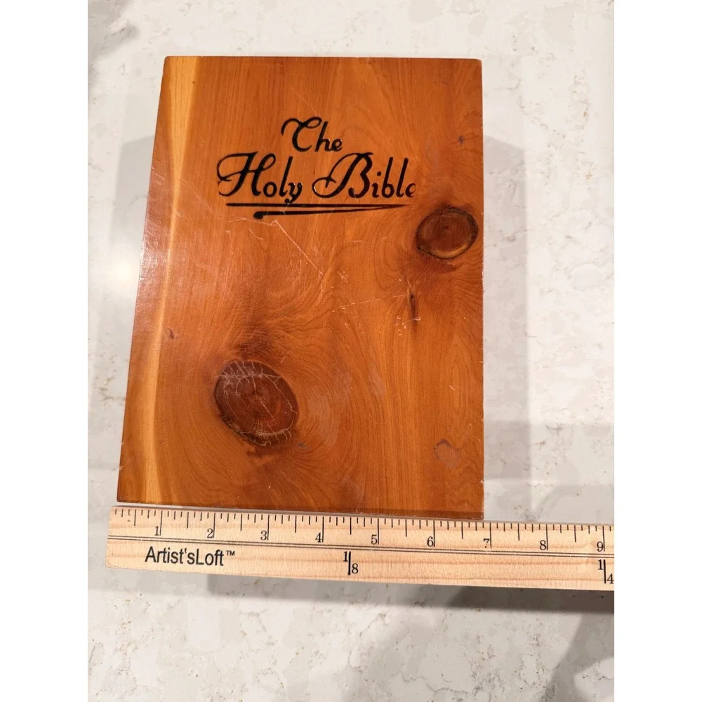 Vintage Memorial Edition Holy Bible Cedar Box New American Bible Rosary Set